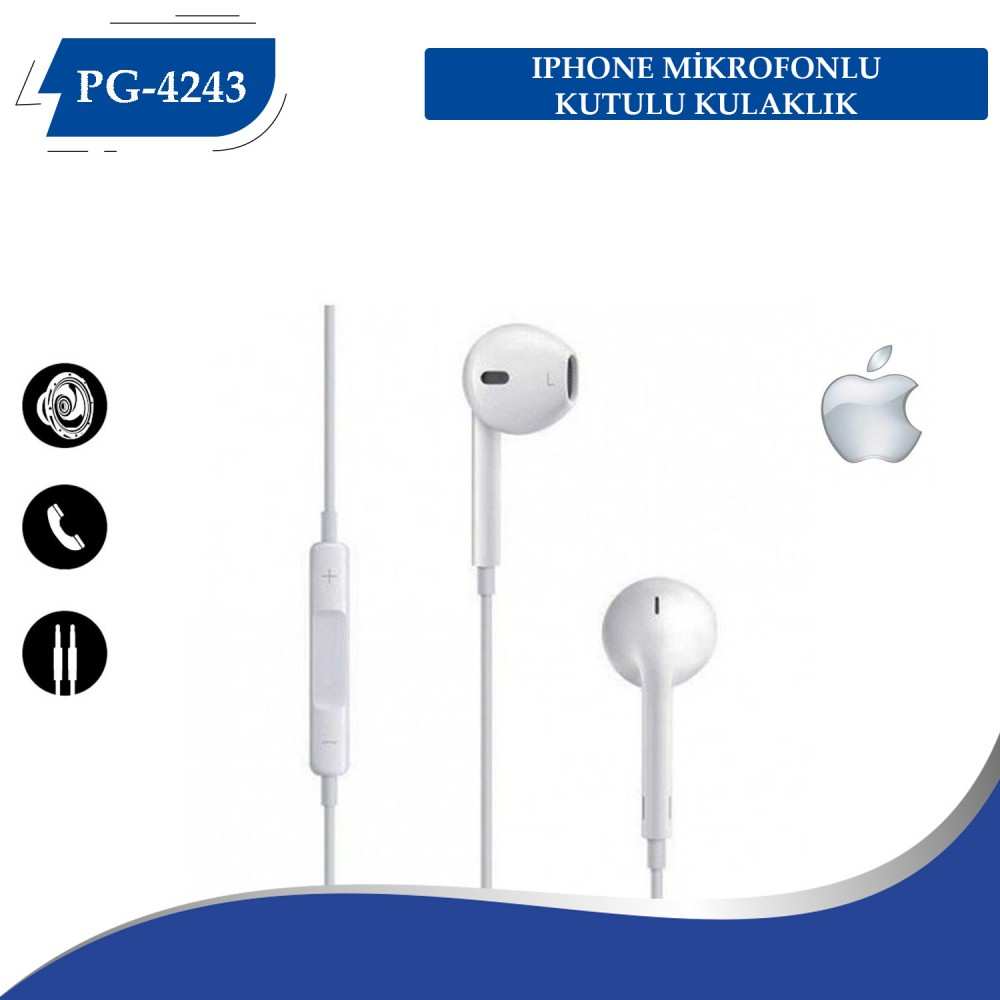 PG-4243 Iphone Tipi Mikrofonlu Kutulu Kulaklık